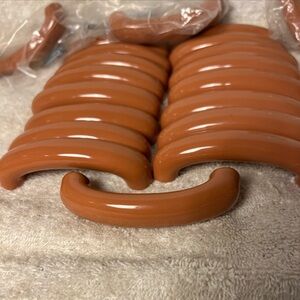 20 Curved Cabinet Drawer Pulls Porcelain Ceramic. Terra Cotta. Screws included